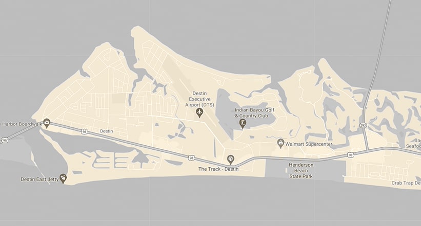 Destin Florida Interactive Map stylized map of Destin Florida