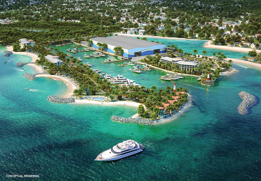 Legendary Blue Water Cay Legendary Blue Water Cay aerial rendering